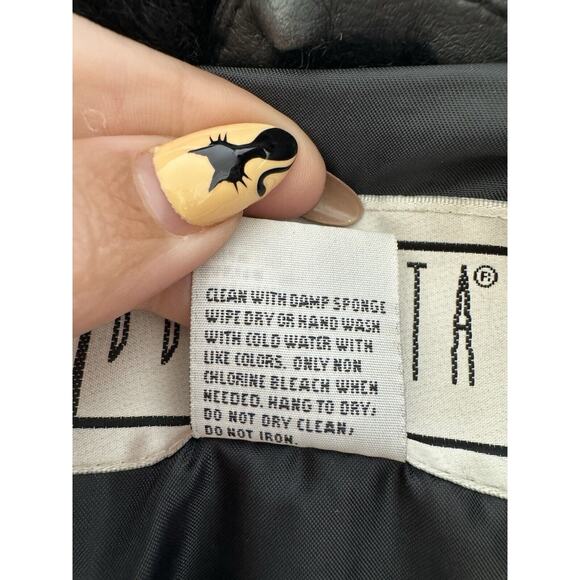 Vintage BB Dakota Black Mobwife Gothcore Vegan Fur & Leather Mid Length Jacket S - Picture 5 of 6
